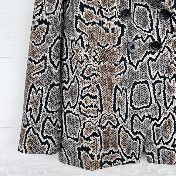 Cabi Python Snake Print Double Breasted Blazer Ponte Knit Size 4 Gray Stretch - Picture 4 of 16